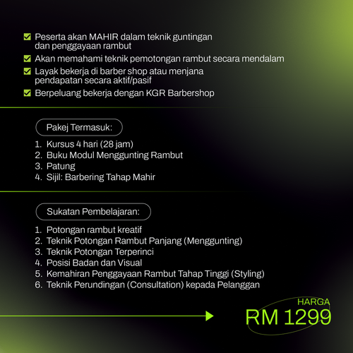 KGR Kelas Barbering Mahir