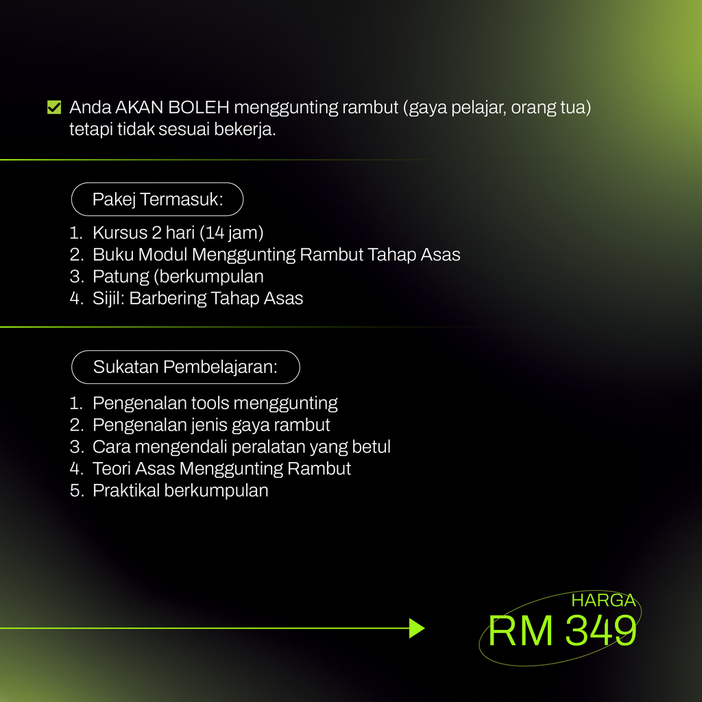 KGR Kelas Barbering Asas