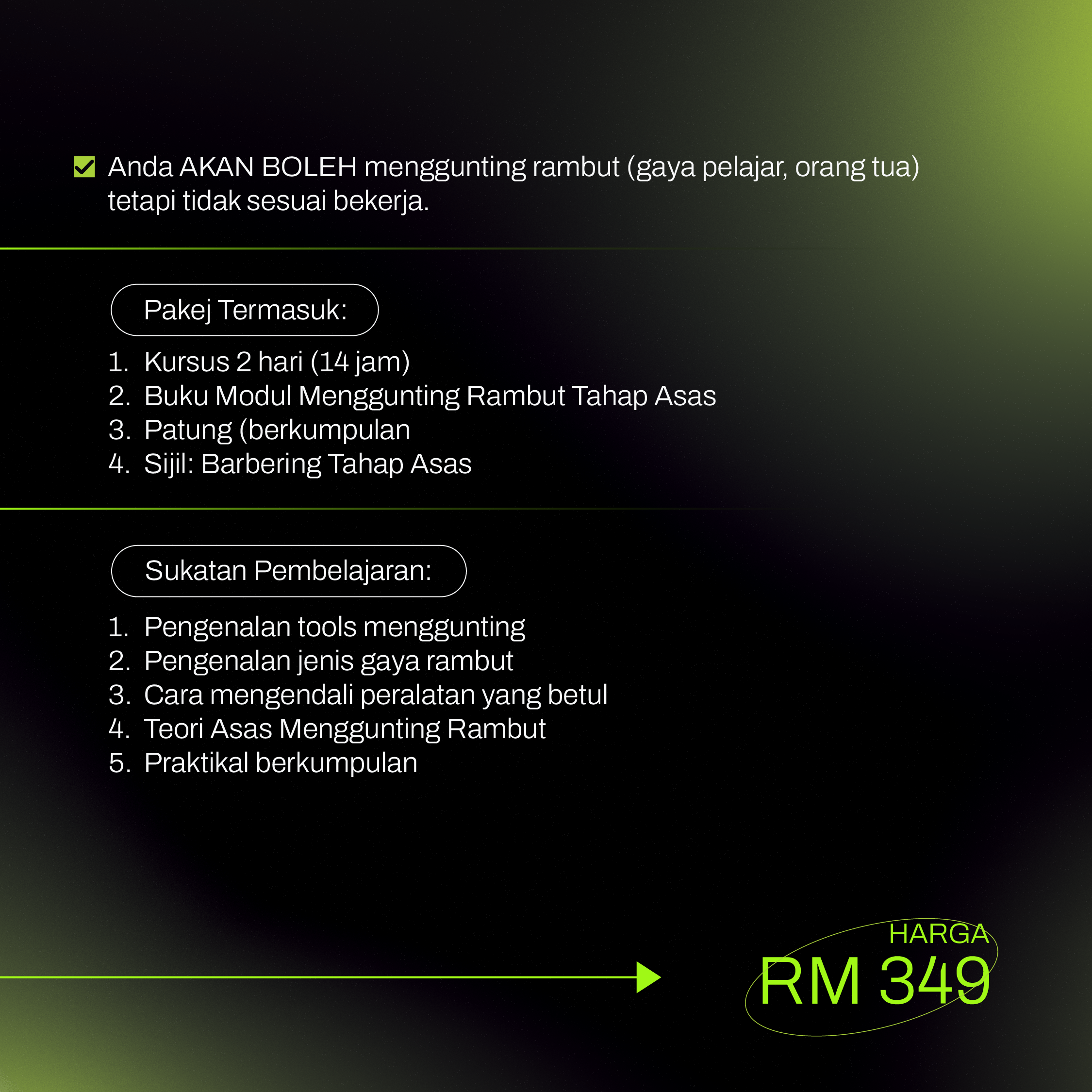 KGR Kelas Barbering Asas