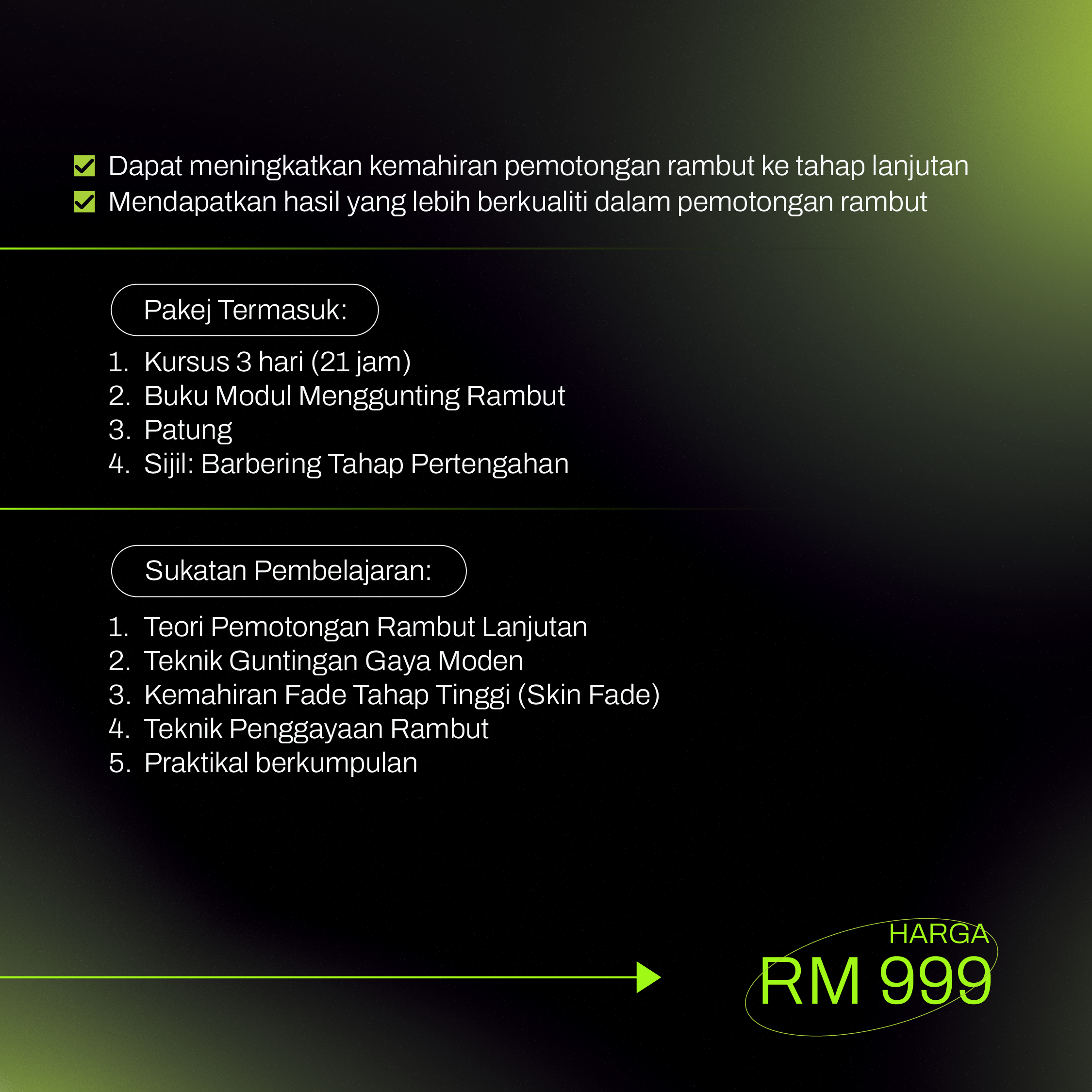 KGR Kelas Barbering Pertengahan